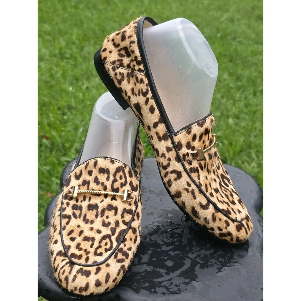 Sam Edelman Lior Leopard Print Calf Hair Loafer Flats Sz 8.5